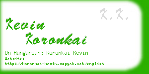 kevin koronkai business card